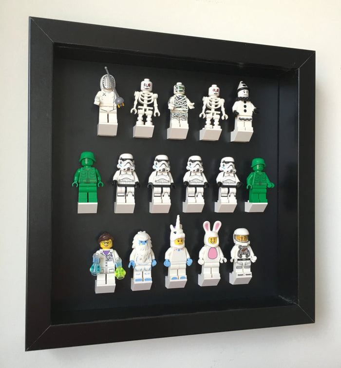 Custom Lego Minifigures black edition black frame display - Lego Minifigures Display