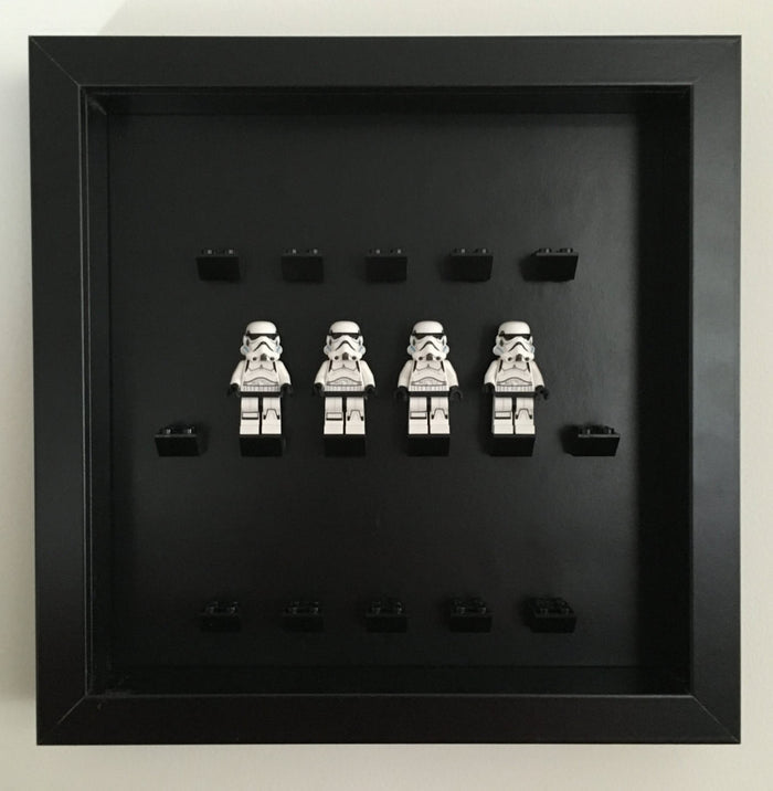 Custom Lego Minifigures black edition black frame display - Lego Minifigures Display