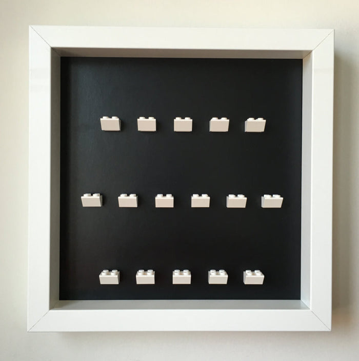Custom Lego Minifigures black edition white frame display - Lego Minifigures Display
