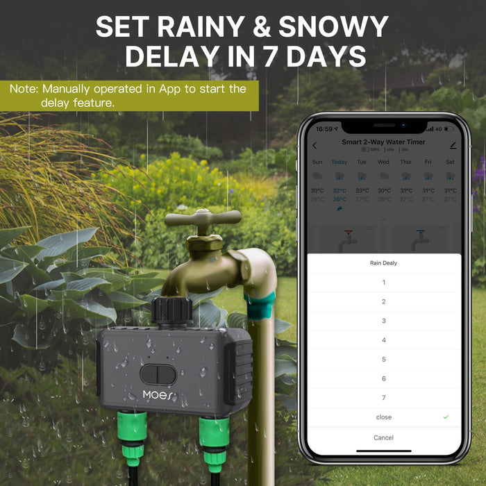 set rainy & snowy delay in 7 days - MOES