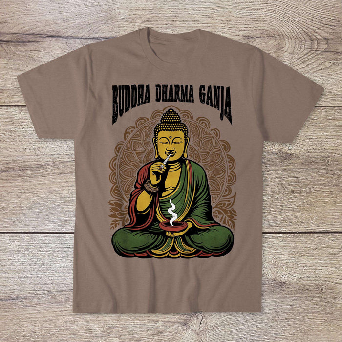 2 Buddha Dharma Ganja Tantric Buddhist Tee | Weed Cannabis 420 Herbal Medicine Healing | Reggae Rasta Colors Graphic Art Tshirt (Copy)