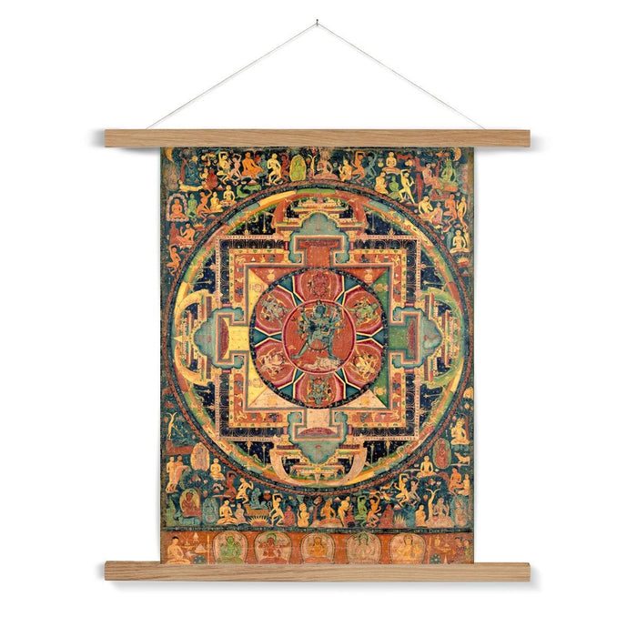 Chakrasamvara Mandala, Wheel of Perfect Bliss | Yoga Tantra Tibetan Vajrayana Buddhism Fine Art Print w Wood Hanger