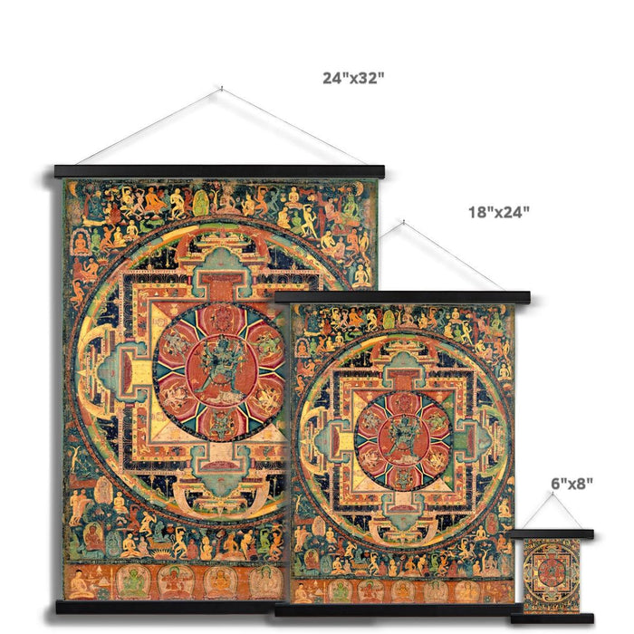 Chakrasamvara Mandala, Wheel of Perfect Bliss | Yoga Tantra Tibetan Vajrayana Buddhism Fine Art Print w Wood Hanger