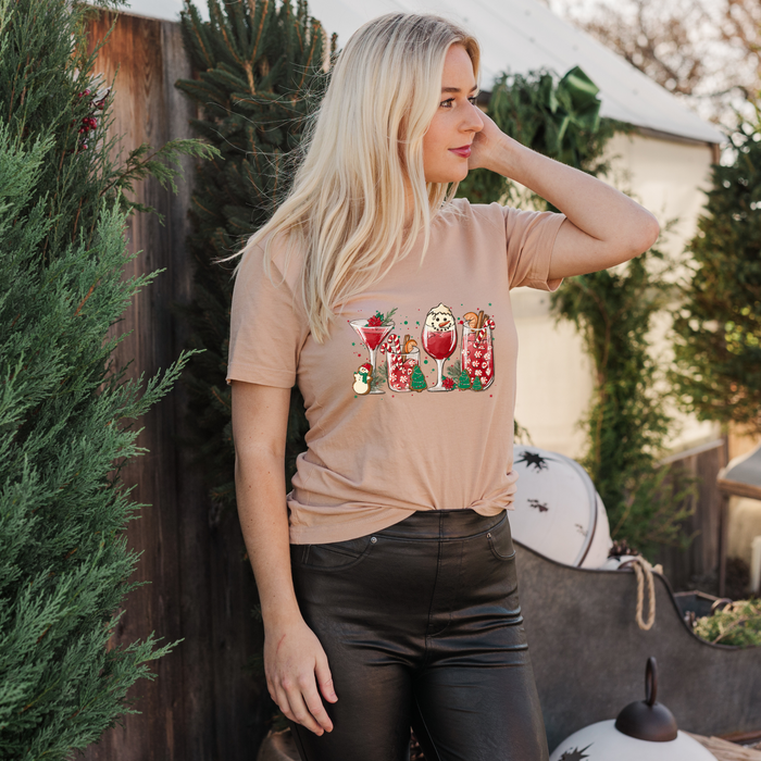 Christmas Cocktails graphic t-shirt