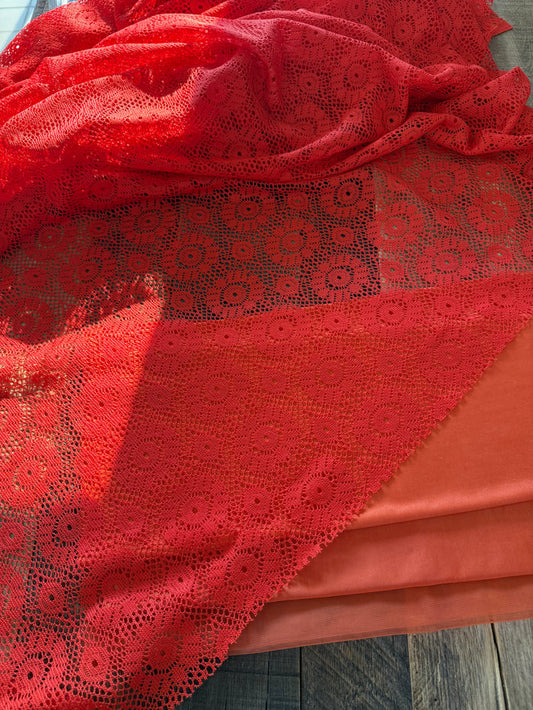 "Citrus Knit" Allover Open-Work Fabric - #3003 Half Yard