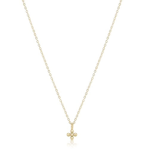 Classic Beaded Signature Cross Necklace - Gold - Molly + Kate