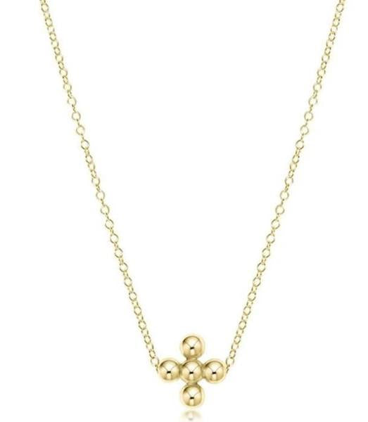 Classic Beaded Signature Cross Necklace - Gold - Molly + Kate