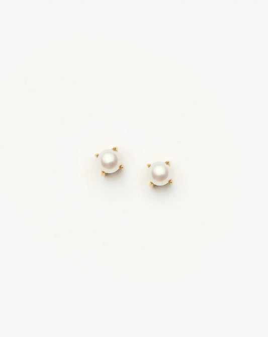 Classic Pearl Stud Earrings | 18k Gold Vermeil/Pearl Earrings Missoma