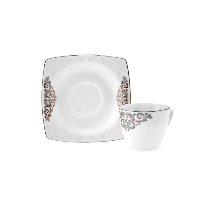 Coffret de tasses à expresso/moka Karaca Nazende en porcelaine pour 6 personnes, 12 pièces