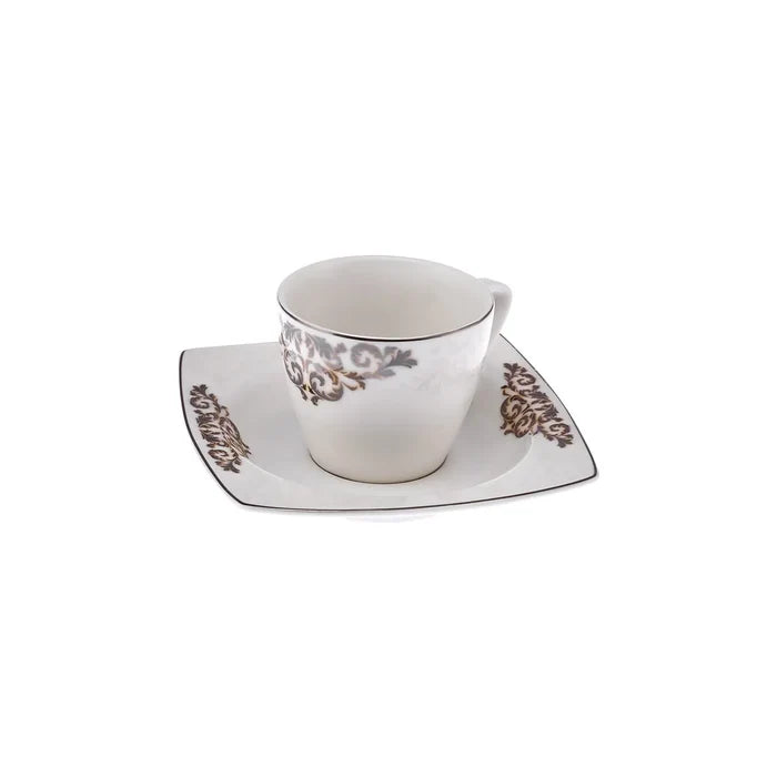 Coffret de tasses à expresso/moka Karaca Nazende en porcelaine pour 6 personnes, 12 pièces