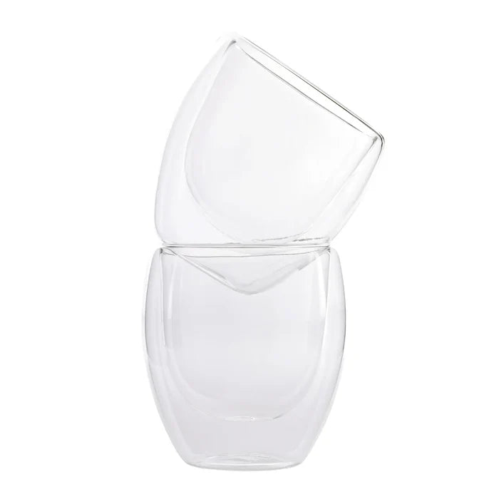 Coffret de tasses à latte Karaca à double paroi en verre borosilicate pour 2 personnes, 350 ml