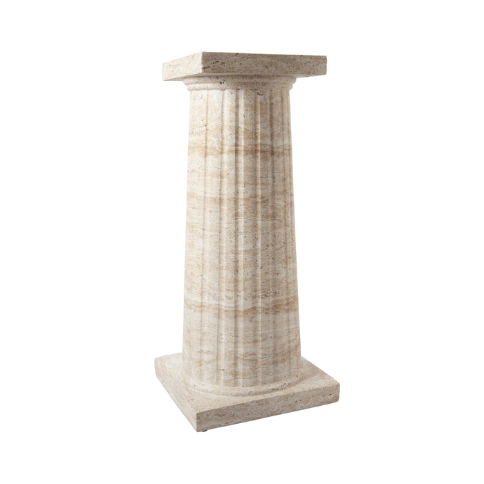 Column Pedestal Faux Travertine Plant Stand