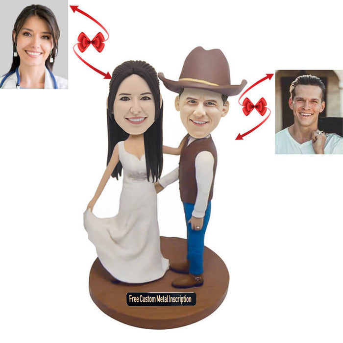 Cowboy Wedding Custom Bobbleheads