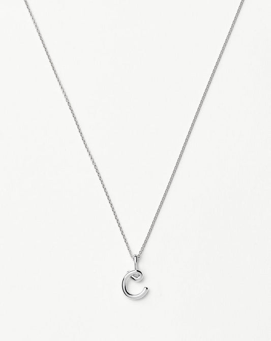 Curly Molten Mini Initial Necklace - C | Sterling Silver Necklaces Missoma