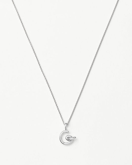 Curly Molten Mini Initial Necklace - G | Sterling Silver Necklaces Missoma