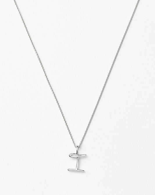Curly Molten Mini Initial Necklace - I | Sterling Silver Necklaces Missoma