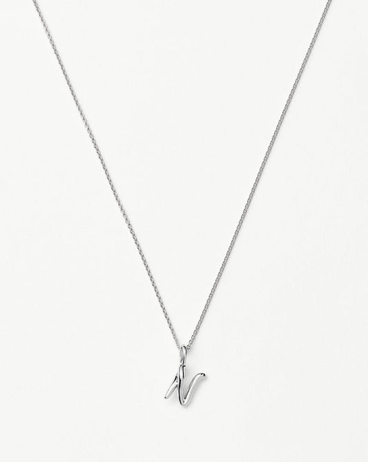 Curly Molten Mini Initial Necklace - N | Sterling Silver Necklaces Missoma