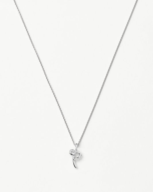 Curly Molten Mini Initial Necklace - P | Sterling Silver Necklaces Missoma