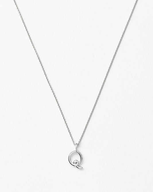 Curly Molten Mini Initial Necklace - Q | Sterling Silver Necklaces Missoma