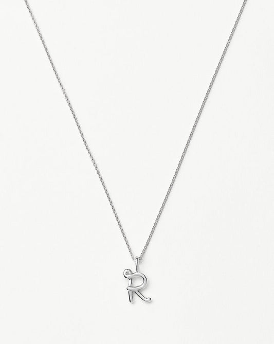Curly Molten Mini Initial Necklace - R | Sterling Silver Necklaces Missoma