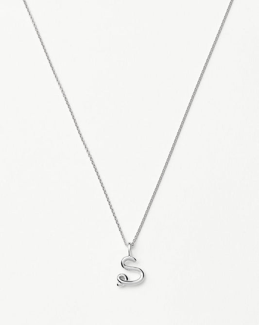 Curly Molten Mini Initial Necklace - S | Sterling Silver Necklaces Missoma