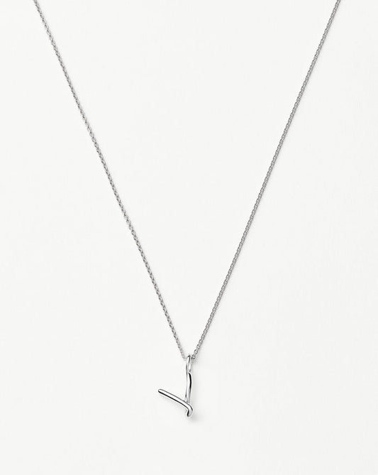 Curly Molten Mini Initial Necklace - V | Sterling Silver Necklaces Missoma