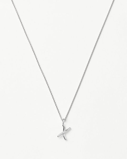 Curly Molten Mini Initial Necklace - X | Sterling Silver Necklaces Missoma