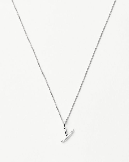 Curly Molten Mini Initial Necklace - Y | Sterling Silver Necklaces Missoma
