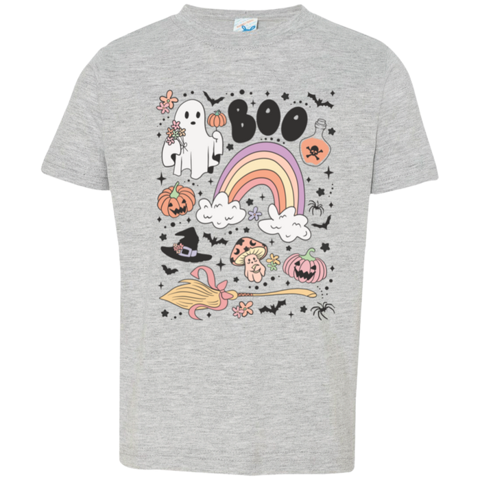 Cute Boo Toddler graphic tee in Heather Grey