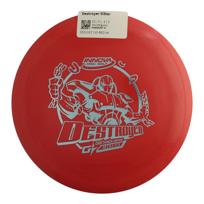 INNOVA DISC GOLF CANADA	Destroyer
Distance Driver	Slick Finish	Versatile Colors	Good Durability	and grip Overstable	Impact Resistant	Improved Glide Flexible in cooler conditions	Great for distance and control	Maintains stability over time	Comfortable for grip lightweight