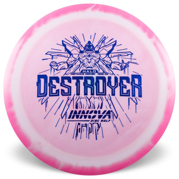 Innova Disc Golf Canada Halo Star Destroyer Distance Driver INNOVA DISC GOLF CANADA	Destroyer
Distance Driver	Slick Finish	Versatile Colors	Great Durability	and grip Overstable	Impact Resistant	Improved Glide Flexible in cooler conditions	Great for distance and control	Maintains stability over time	Comfortable for grip lightweight