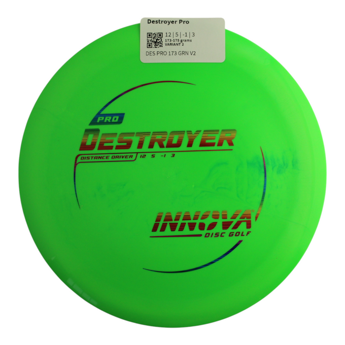 INNOVA DISC GOLF CANADA	Pro Destroyer
Distance Driver	Slick Finish	Versatile Colors	Good Durability	and grip Overstable	Impact Resistant	Improved Glide Flexible in cooler conditions	Great for distance and control	Maintains stability over time	Comfortable for grip lightweight