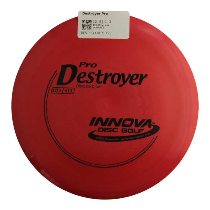 INNOVA DISC GOLF CANADA	Pro Destroyer
Distance Driver	Slick Finish	Versatile Colors	Good Durability	and grip Overstable	Impact Resistant	Improved Glide Flexible in cooler conditions	Great for distance and control	Maintains stability over time	Comfortable for grip lightweight