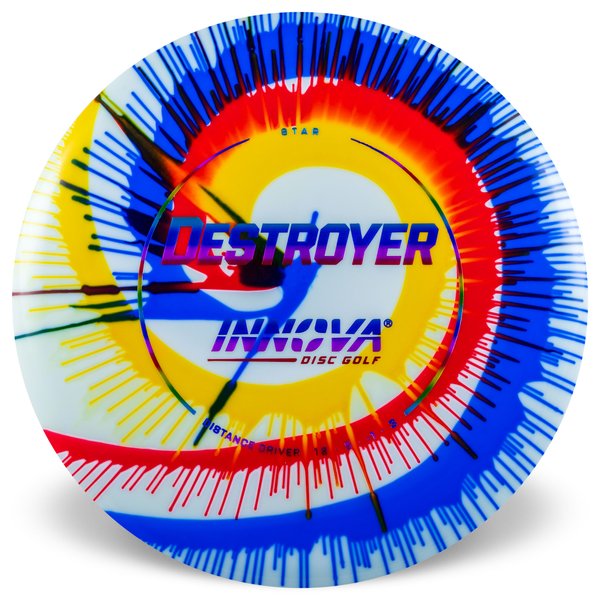 Innova Disc Golf Canada Star I-
Dye Destroyer Distance Driver Distance Driver	Slick Finish	Versatile Colors	Great Durability	and grip Overstable	Impact Resistant	Improved Glide Flexible in cooler conditions	Great for distance and control	Maintains stability over time	Comfortable for grip