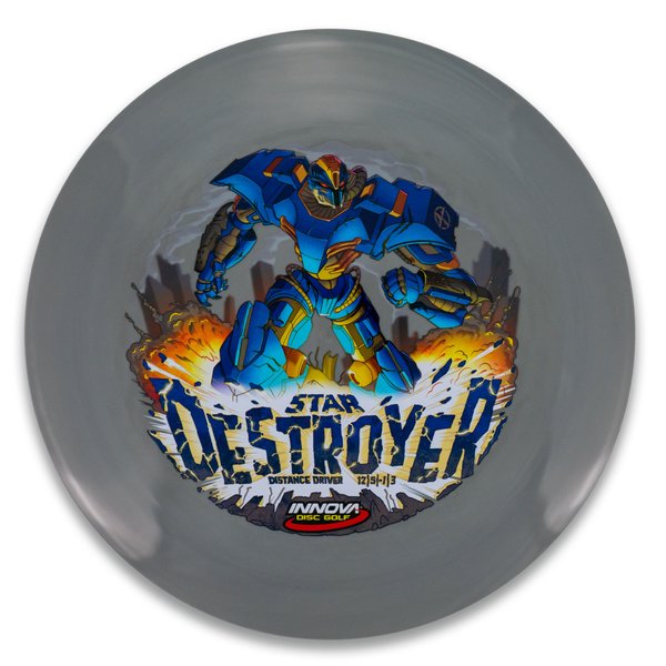 Innova Disc Golf Canada Star Destroyer Distance Driver Distance Driver	Slick Finish	Versatile Colors	Great Durability	and grip Overstable	Impact Resistant	Improved Glide Flexible in cooler conditions	Great for distance and control	Maintains stability over time	Comfortable for grip
