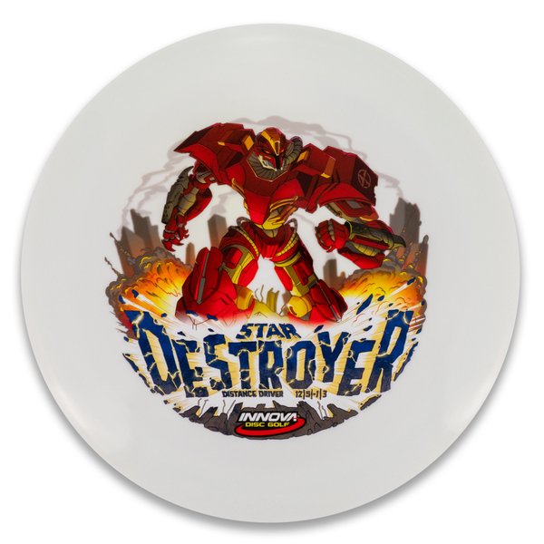 Innova Disc Golf Canada Star Destroyer Distance Driver Distance Driver	Slick Finish	Versatile Colors	Great Durability	and grip Overstable	Impact Resistant	Improved Glide Flexible in cooler conditions	Great for distance and control	Maintains stability over time	Comfortable for grip