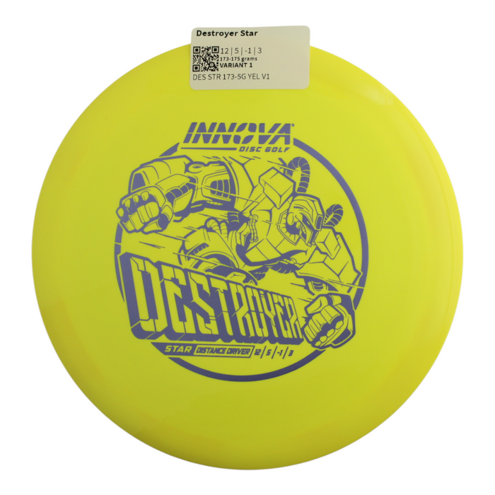 INNOVA DISC GOLF CANADA	Star Destroyer
Distance Driver	Slick Finish	Versatile Colors	Great Durability	and grip Overstable	Impact Resistant	Improved Glide Flexible in cooler conditions	Great for distance and control	Maintains stability over time	Comfortable for grip lightweight