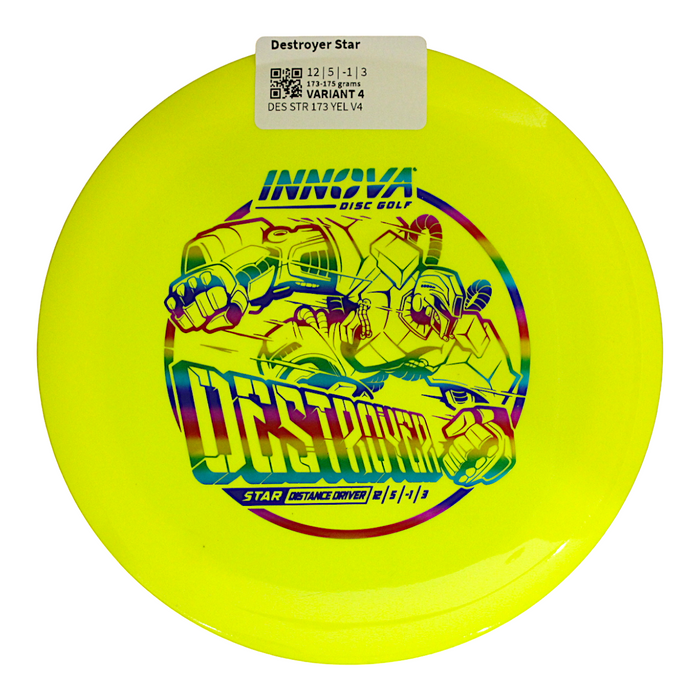 INNOVA DISC GOLF CANADA	Star Destroyer
Distance Driver	Slick Finish	Versatile Colors	Great Durability	and grip Overstable	Impact Resistant	Improved Glide Flexible in cooler conditions	Great for distance and control	Maintains stability over time	Comfortable for grip lightweight