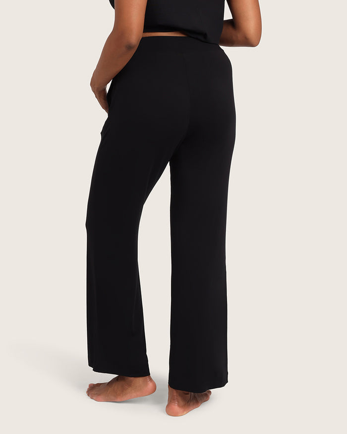 Downtime Wide Leg Lounge Pants - Black