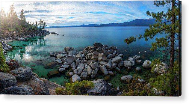 East Shore Aquas by Brad Scott - Acrylic Print