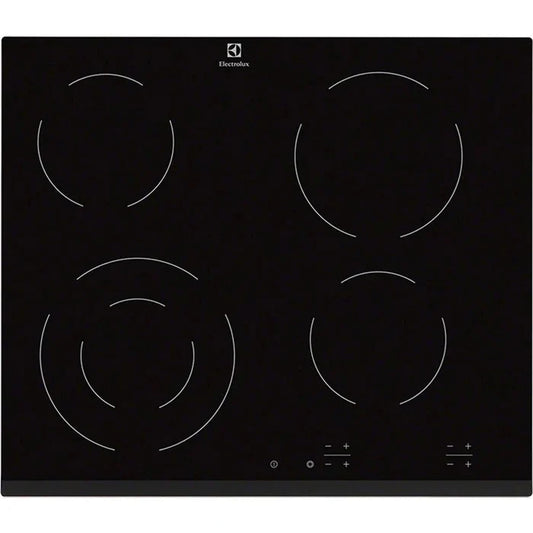 Electrolux 60cm 4 Zone Built-In Electric Hob Black | EHF6241FOK Electrolux Hob Euronics Ireland