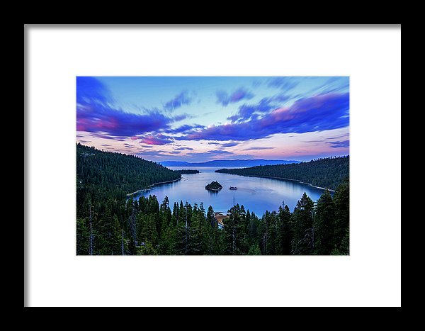 Emerald Bay And Ms Dixie At Sunset By Brad Scott - Framed Print