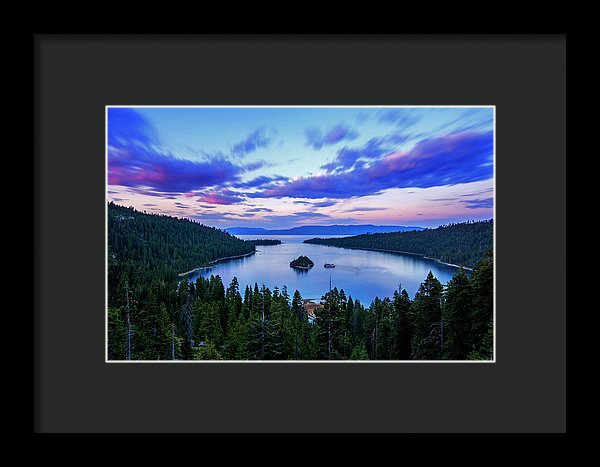 Emerald Bay And Ms Dixie At Sunset By Brad Scott - Framed Print