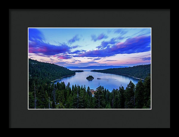 Emerald Bay And Ms Dixie At Sunset By Brad Scott - Framed Print