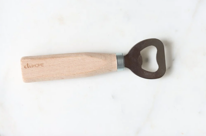 ETU Home Beechwood Bottle Opener w/ Stainless Steel Top