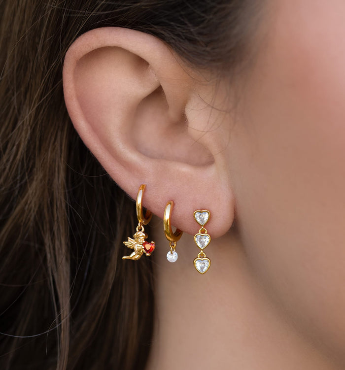 Falling Hearts Dangle Earrings