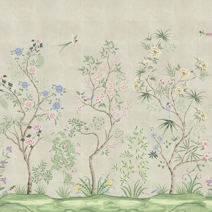 SQUARE FOOT / Metallic Champagne Blossoms