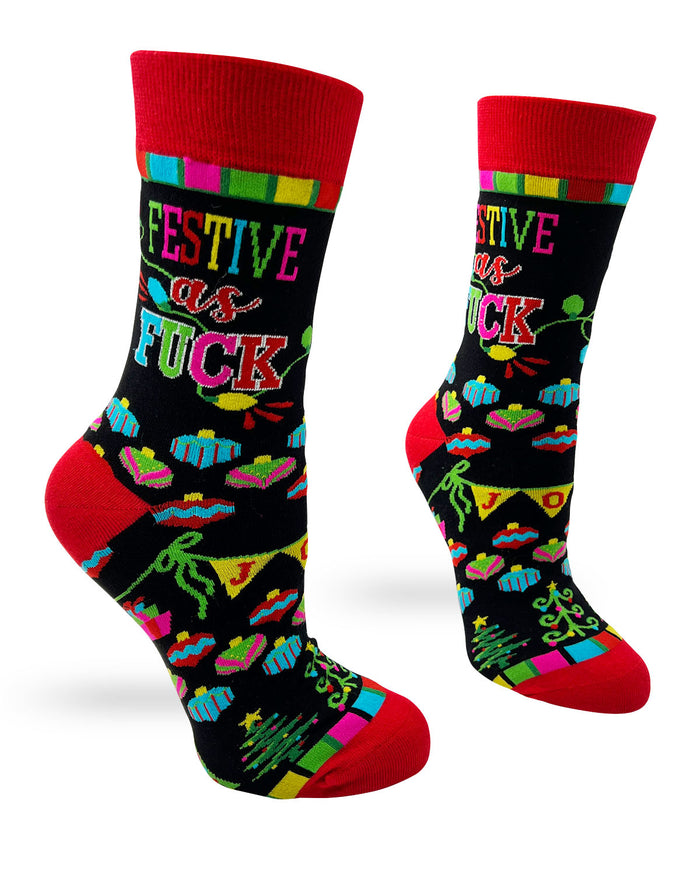 Festive as Fuck Sassy Women's Novelty Socks