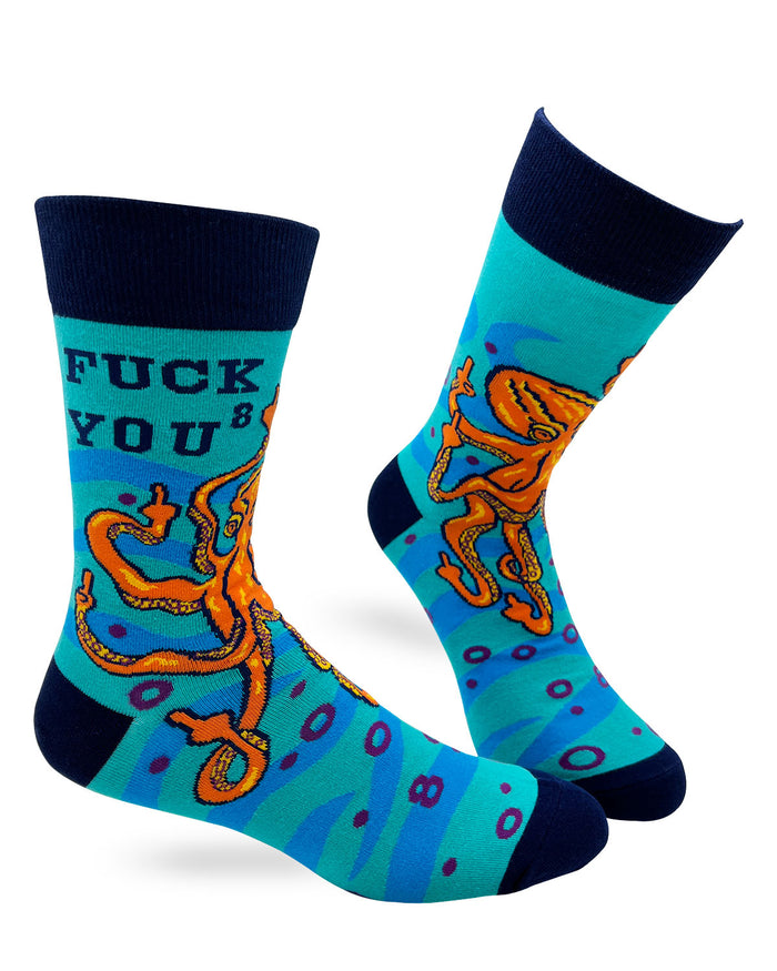 Fuck You To The Eight Men's Novelty Crew Socks