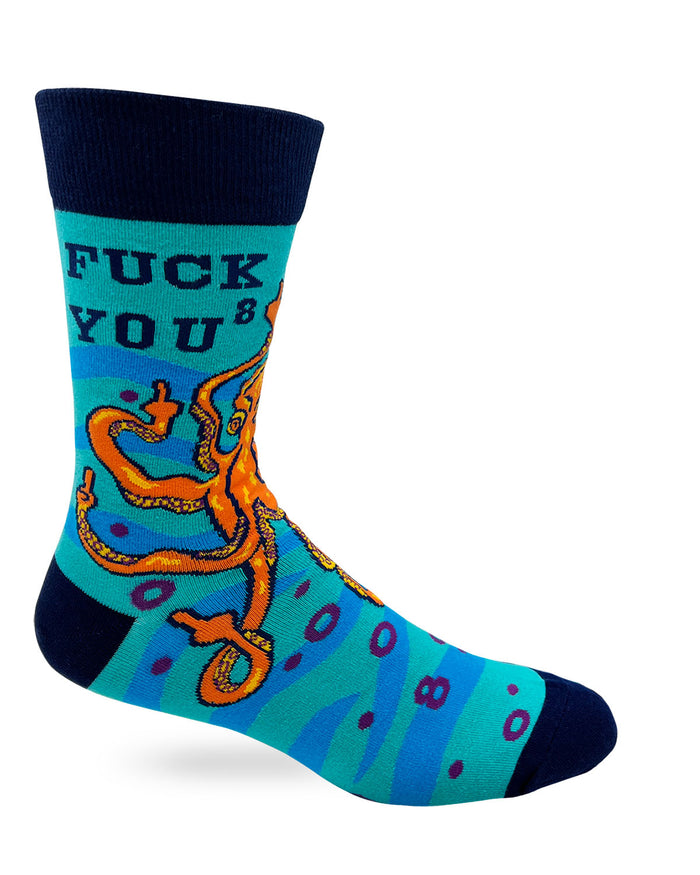 Fuck You To The Eight Men's Novelty Crew Socks